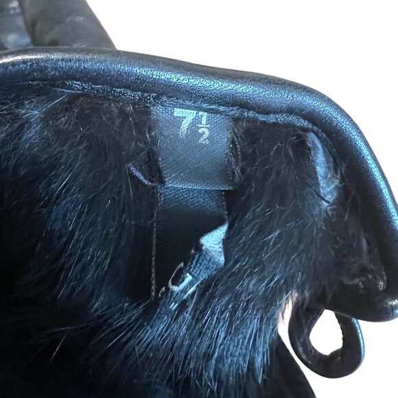 GUCCI: Black,  Leather & Logo Glove #1375 - Picture 7 of 8